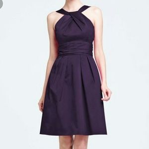 David's Bridal Plum Short Cotton Dress